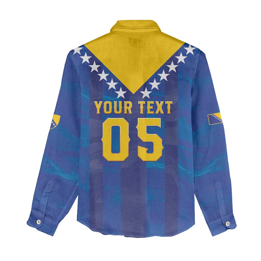 Custom Football 2026 Bosnia And Herzegovina Women Casual Shirt Trophy Style