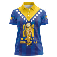 Custom Football 2026 Bosnia And Herzegovina Women Polo Shirt Trophy Style
