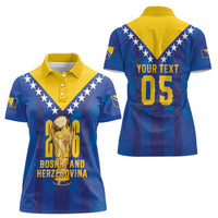 Custom Football 2026 Bosnia And Herzegovina Women Polo Shirt Trophy Style
