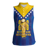 Custom Football 2026 Bosnia And Herzegovina Women Sleeveless Polo Shirt Trophy Style