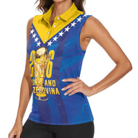 Custom Football 2026 Bosnia And Herzegovina Women Sleeveless Polo Shirt Trophy Style