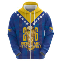 Custom Football 2026 Bosnia And Herzegovina Zip Hoodie Trophy Style