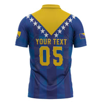 Custom Football 2026 Bosnia And Herzegovina Zipper Polo Shirt Trophy Style