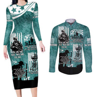 Veteran PTSD Couples Matching Long Sleeve Bodycon Dress and Long Sleeve Button Shirt Not A Sign Of Weakness It Is Earned By Doing What Others Fear