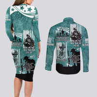 Veteran PTSD Couples Matching Long Sleeve Bodycon Dress and Long Sleeve Button Shirt Not A Sign Of Weakness It Is Earned By Doing What Others Fear