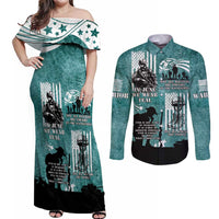 Veteran PTSD Couples Matching Off Shoulder Maxi Dress and Long Sleeve Button Shirt Not A Sign Of Weakness It Is Earned By Doing What Others Fear