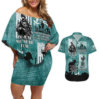 Veteran PTSD Couples Matching Off Shoulder Short Dress and Hawaiian Shirt Not A Sign Of Weakness It Is Earned By Doing What Others Fear