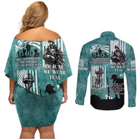 Veteran PTSD Couples Matching Off Shoulder Short Dress and Long Sleeve Button Shirt Not A Sign Of Weakness It Is Earned By Doing What Others Fear