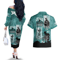 Veteran PTSD Couples Matching Off The Shoulder Long Sleeve Dress and Hawaiian Shirt Not A Sign Of Weakness It Is Earned By Doing What Others Fear