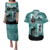 Veteran PTSD Couples Matching Puletasi and Hawaiian Shirt Not A Sign Of Weakness It Is Earned By Doing What Others Fear