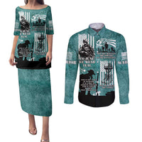 Veteran PTSD Couples Matching Puletasi and Long Sleeve Button Shirt Not A Sign Of Weakness It Is Earned By Doing What Others Fear