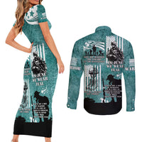 Veteran PTSD Couples Matching Short Sleeve Bodycon Dress and Long Sleeve Button Shirt Not A Sign Of Weakness It Is Earned By Doing What Others Fear