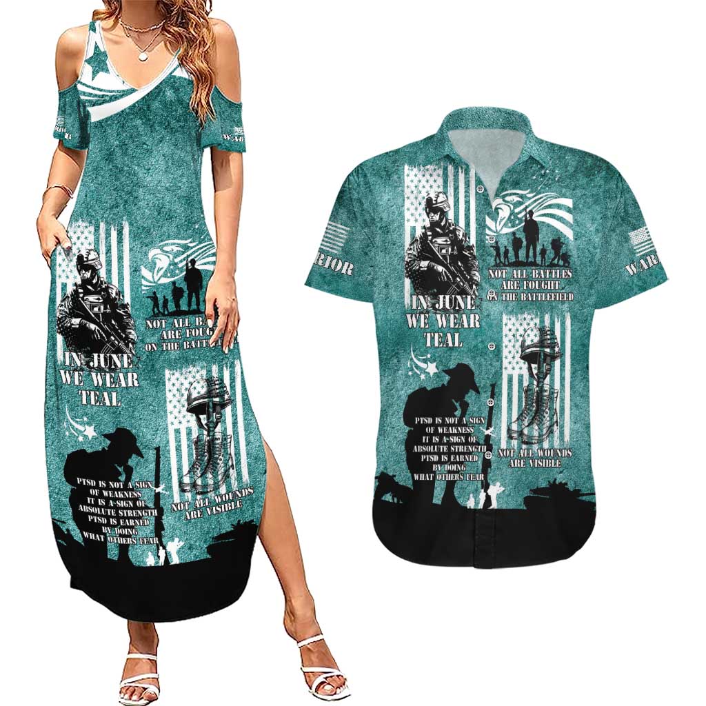Veteran PTSD Couples Matching Summer Maxi Dress and Hawaiian Shirt Not A Sign Of Weakness It Is Earned By Doing What Others Fear