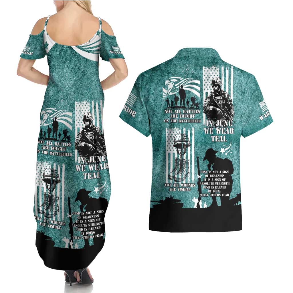 Veteran PTSD Couples Matching Summer Maxi Dress and Hawaiian Shirt Not A Sign Of Weakness It Is Earned By Doing What Others Fear
