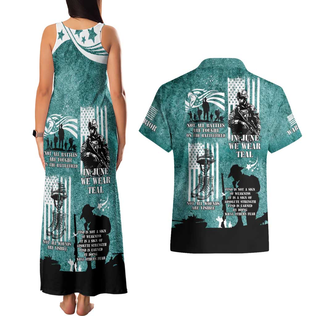 Veteran PTSD Couples Matching Tank Maxi Dress and Hawaiian Shirt Not A Sign Of Weakness It Is Earned By Doing What Others Fear