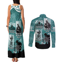 Veteran PTSD Couples Matching Tank Maxi Dress and Long Sleeve Button Shirt Not A Sign Of Weakness It Is Earned By Doing What Others Fear