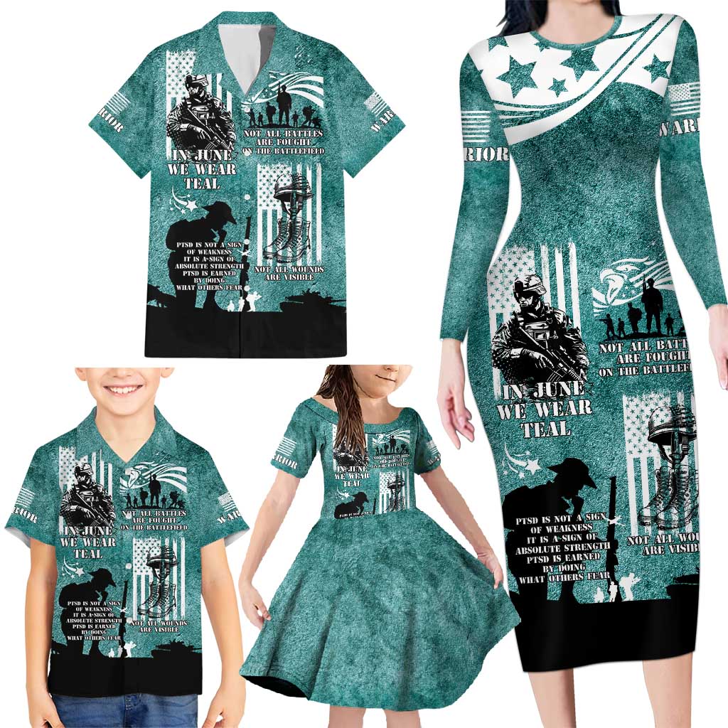 Veteran PTSD Family Matching Long Sleeve Bodycon Dress and Hawaiian Shirt Not A Sign Of Weakness It Is Earned By Doing What Others Fear