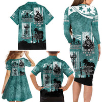 Veteran PTSD Family Matching Long Sleeve Bodycon Dress and Hawaiian Shirt Not A Sign Of Weakness It Is Earned By Doing What Others Fear