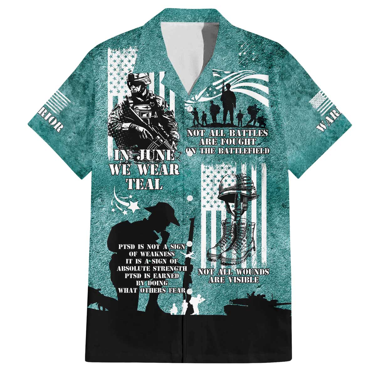 Veteran PTSD Family Matching Off The Shoulder Long Sleeve Dress and Hawaiian Shirt Not A Sign Of Weakness It Is Earned By Doing What Others Fear