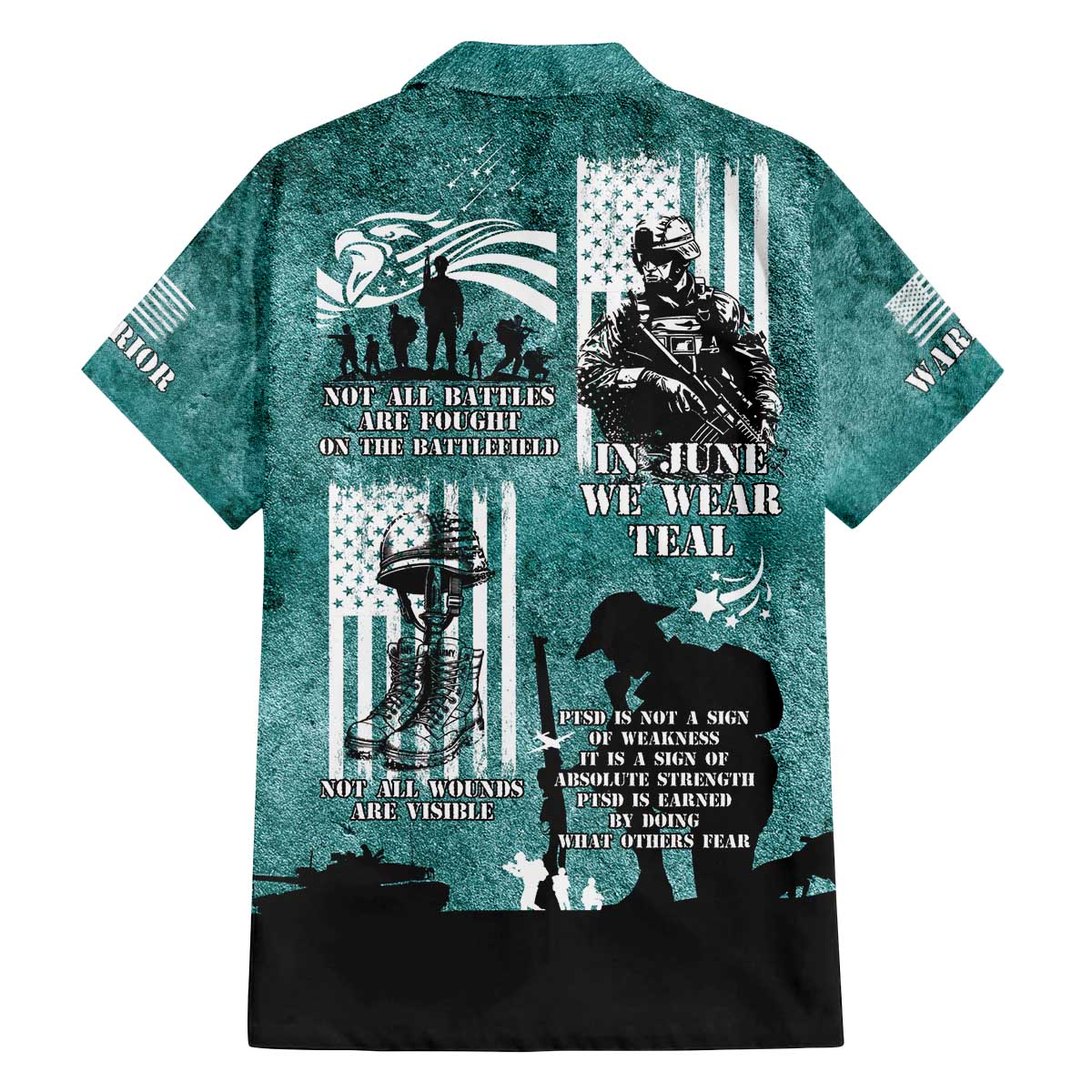 Veteran PTSD Family Matching Off The Shoulder Long Sleeve Dress and Hawaiian Shirt Not A Sign Of Weakness It Is Earned By Doing What Others Fear