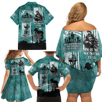 Veteran PTSD Family Matching Off Shoulder Short Dress and Hawaiian Shirt Not A Sign Of Weakness It Is Earned By Doing What Others Fear