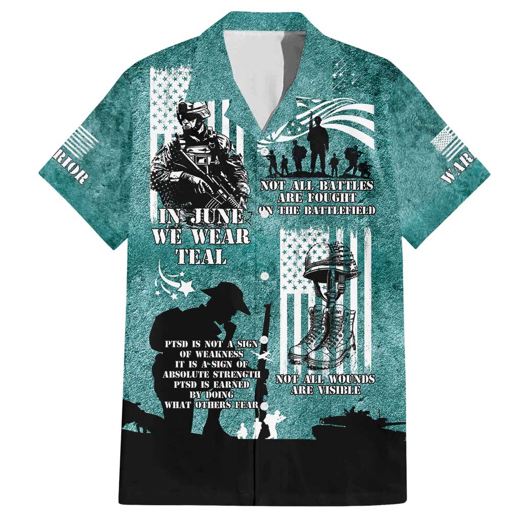 Veteran PTSD Family Matching Off Shoulder Short Dress and Hawaiian Shirt Not A Sign Of Weakness It Is Earned By Doing What Others Fear