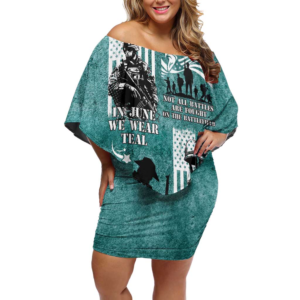 Veteran PTSD Family Matching Off Shoulder Short Dress and Hawaiian Shirt Not A Sign Of Weakness It Is Earned By Doing What Others Fear