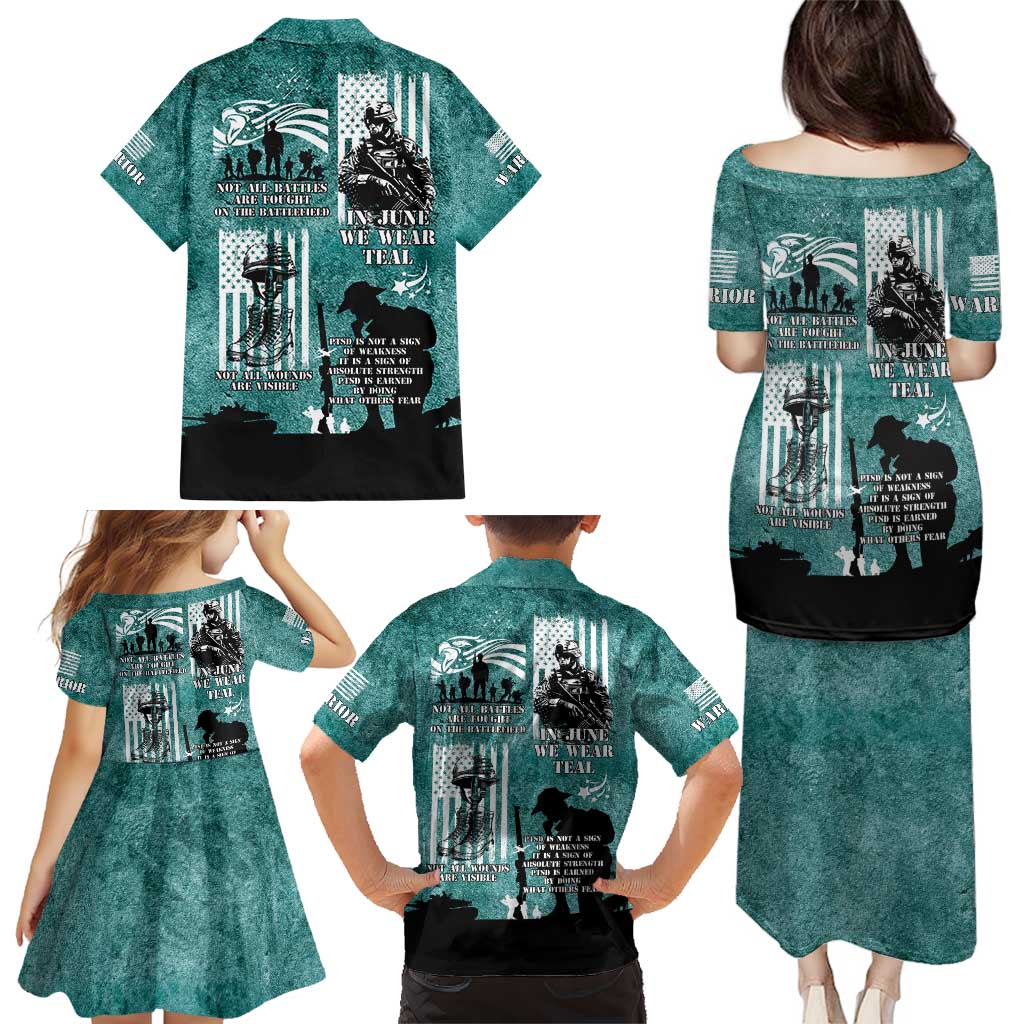 Veteran PTSD Family Matching Puletasi and Hawaiian Shirt Not A Sign Of Weakness It Is Earned By Doing What Others Fear