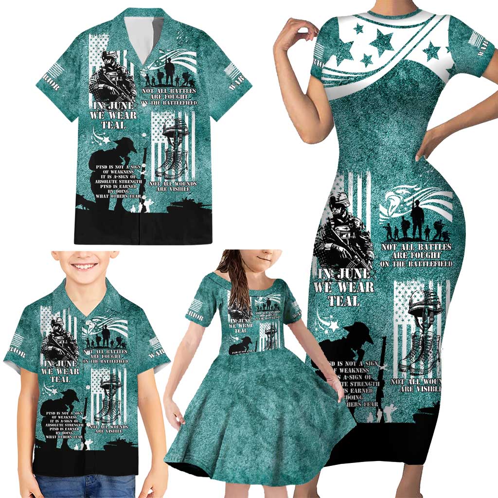 Veteran PTSD Family Matching Short Sleeve Bodycon Dress and Hawaiian Shirt Not A Sign Of Weakness It Is Earned By Doing What Others Fear