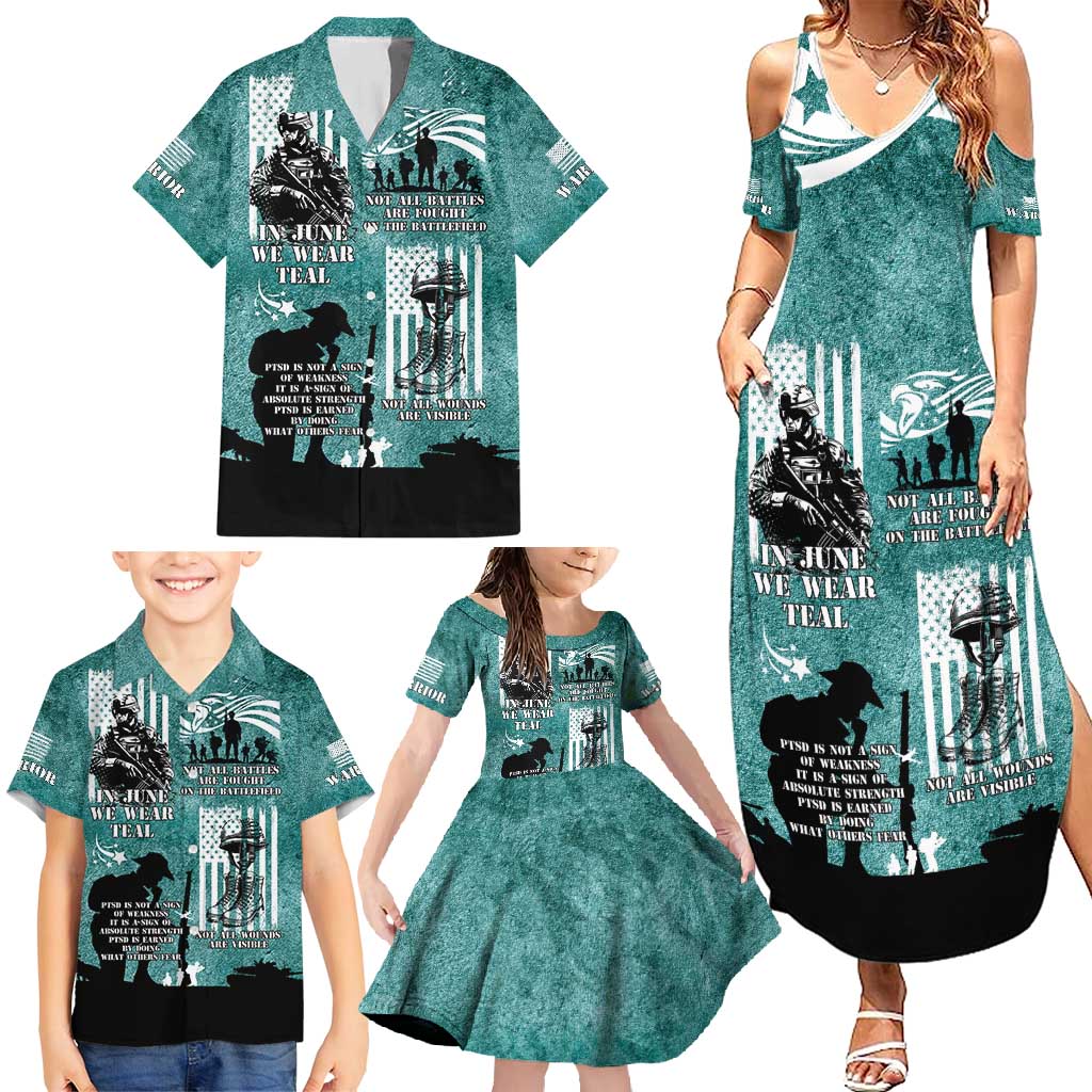 Veteran PTSD Family Matching Summer Maxi Dress and Hawaiian Shirt Not A Sign Of Weakness It Is Earned By Doing What Others Fear