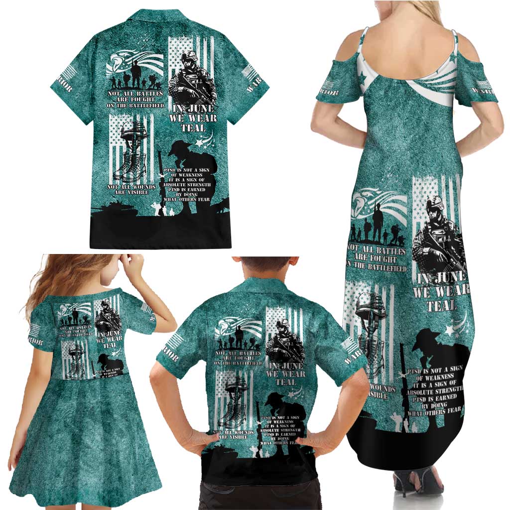 Veteran PTSD Family Matching Summer Maxi Dress and Hawaiian Shirt Not A Sign Of Weakness It Is Earned By Doing What Others Fear