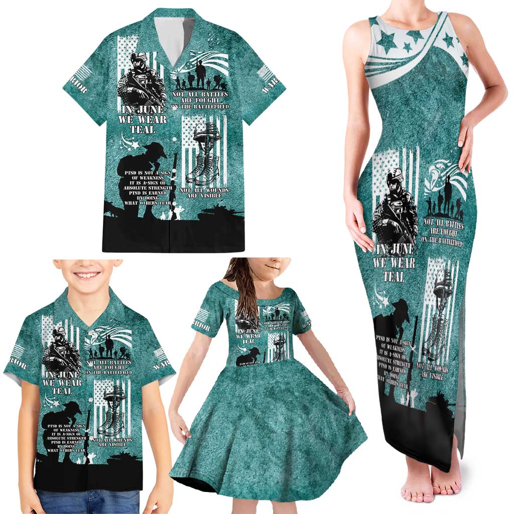 Veteran PTSD Family Matching Tank Maxi Dress and Hawaiian Shirt Not A Sign Of Weakness It Is Earned By Doing What Others Fear