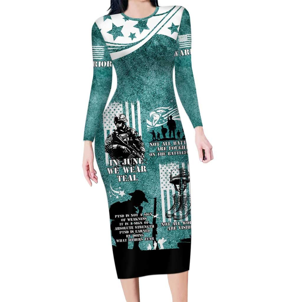 Veteran PTSD Long Sleeve Bodycon Dress Not A Sign Of Weakness It Is Earned By Doing What Others Fear