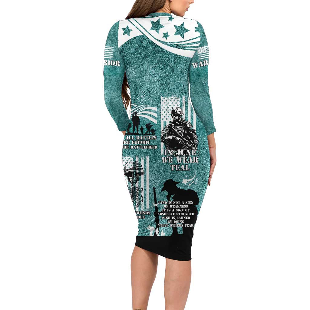 Veteran PTSD Long Sleeve Bodycon Dress Not A Sign Of Weakness It Is Earned By Doing What Others Fear