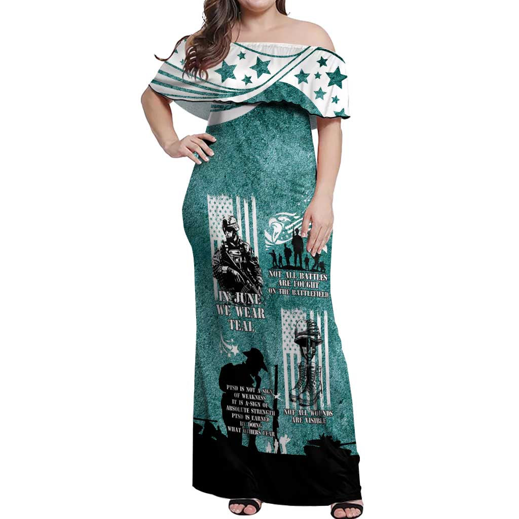 Veteran PTSD Off Shoulder Maxi Dress Not A Sign Of Weakness It Is Earned By Doing What Others Fear
