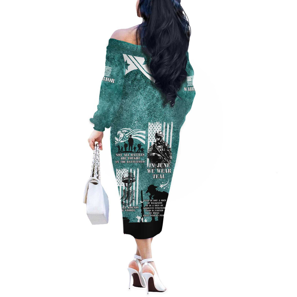 Veteran PTSD Off The Shoulder Long Sleeve Dress Not A Sign Of Weakness It Is Earned By Doing What Others Fear