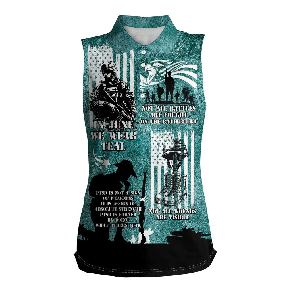 Veteran PTSD Women Sleeveless Polo Shirt Not A Sign Of Weakness It Is Earned By Doing What Others Fear