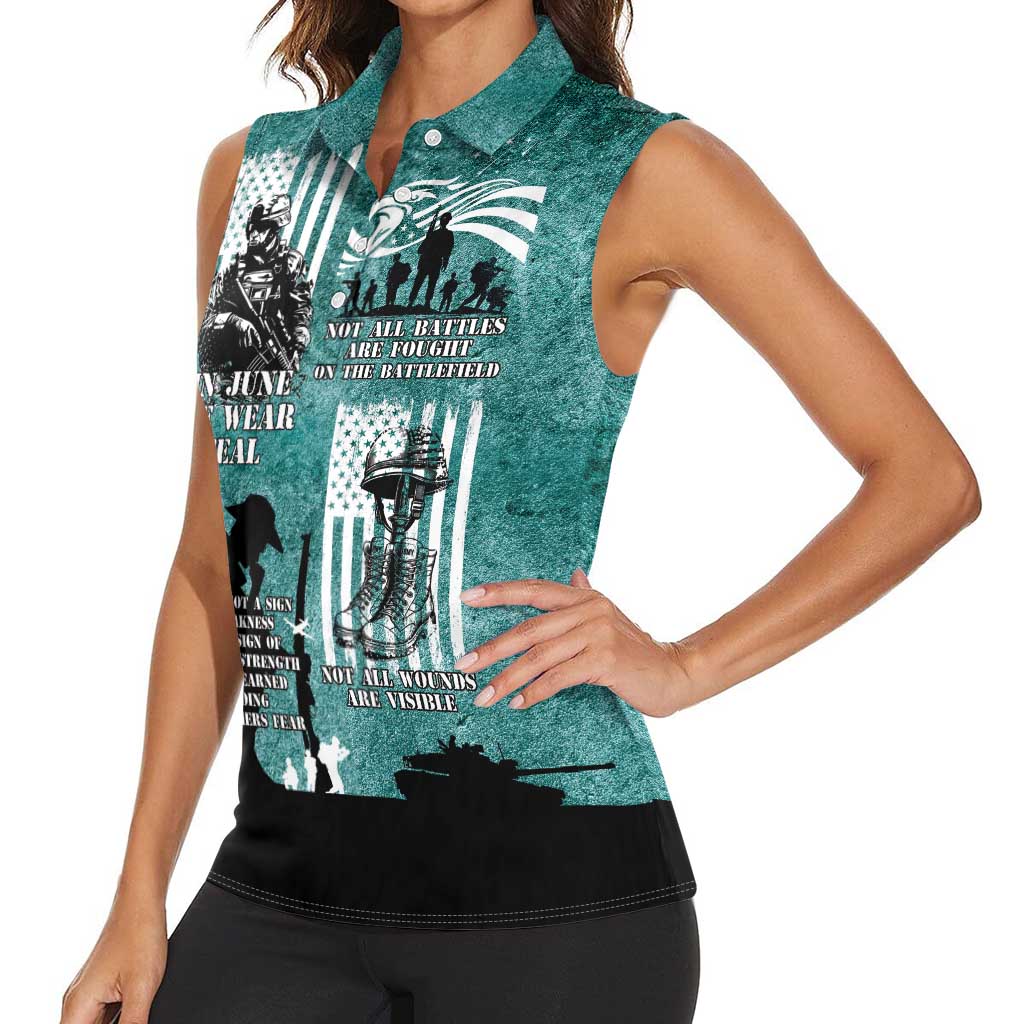 Veteran PTSD Women Sleeveless Polo Shirt Not A Sign Of Weakness It Is Earned By Doing What Others Fear