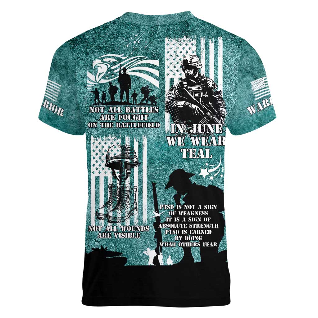 Veteran PTSD Women V-Neck T-Shirt Not A Sign Of Weakness It Is Earned By Doing What Others Fear