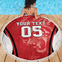 Custom South Korea Football 2026 Beach Blanket Taegeuk Warriors Spirit Sporty Style