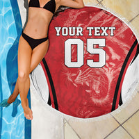 Custom South Korea Football 2026 Beach Blanket Taegeuk Warriors Spirit Sporty Style