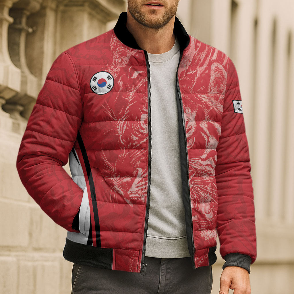 Custom South Korea Football 2026 Bomber Puffer Jacket Taegeuk Warriors Spirit Sporty Style