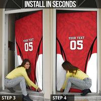 Custom South Korea Football 2026 Door Cover Taegeuk Warriors Spirit Sporty Style