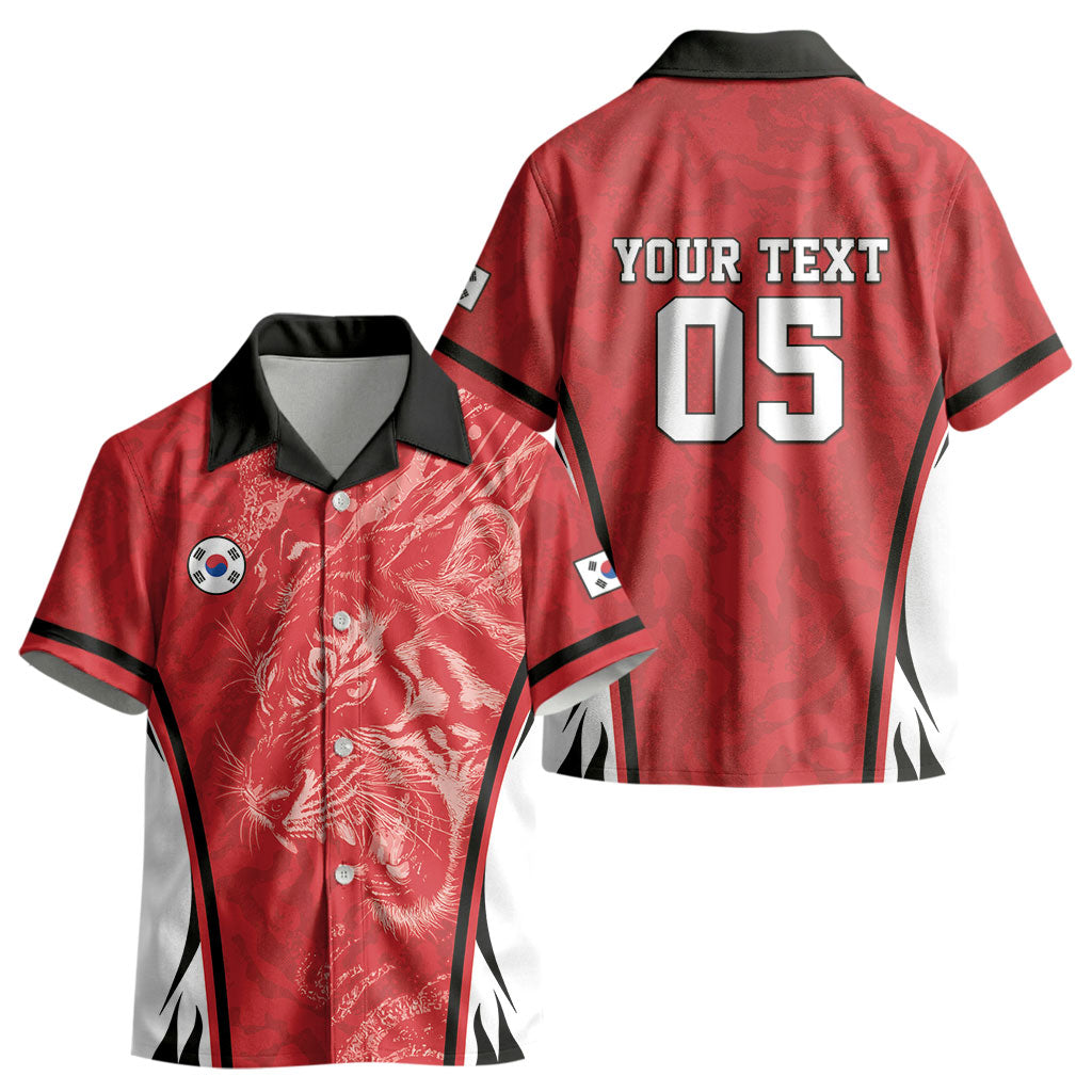 Custom South Korea Football 2026 Kid Hawaiian Shirt Taegeuk Warriors Spirit Sporty Style LT05