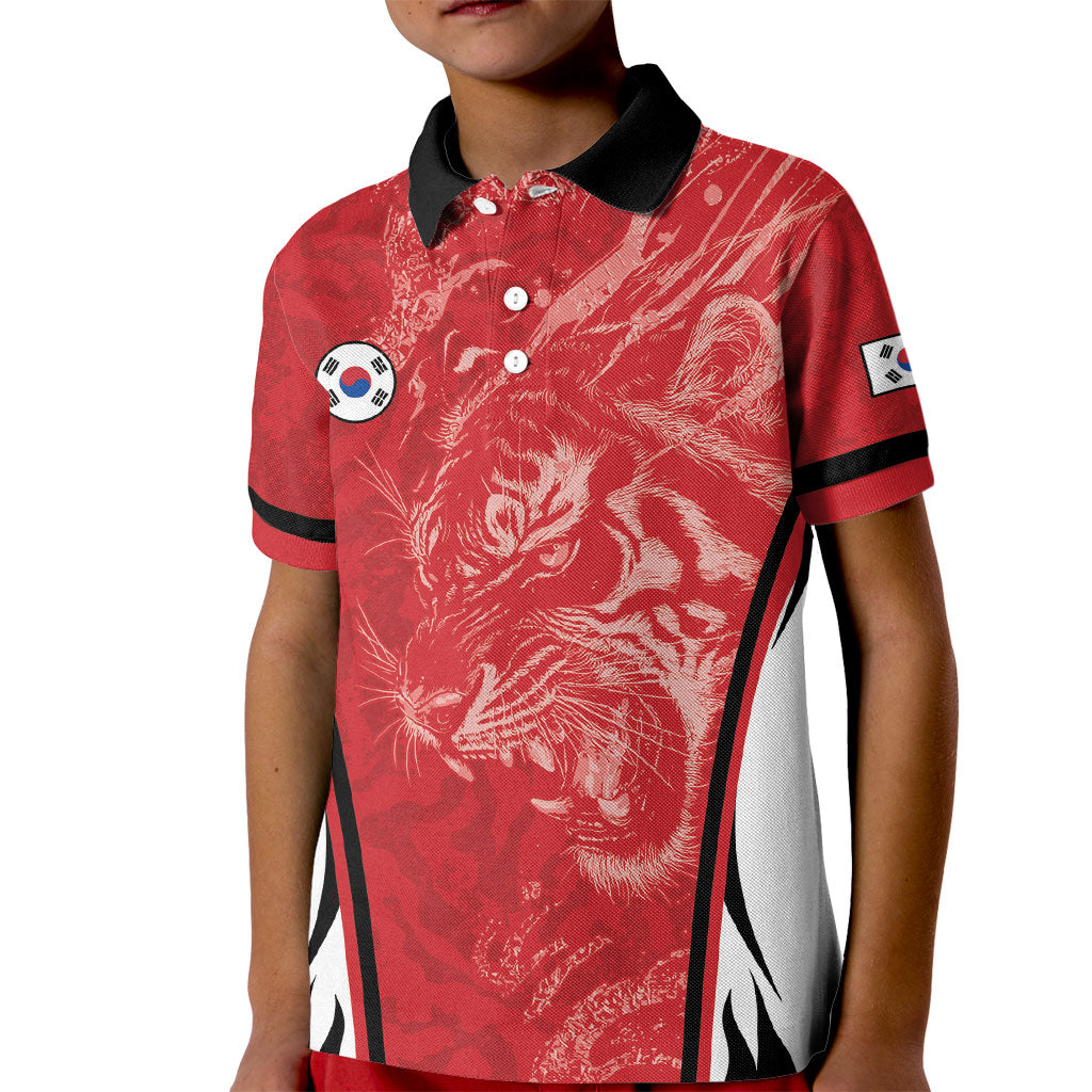 Custom South Korea Football 2026 Kid Polo Shirt Taegeuk Warriors Spirit Sporty Style