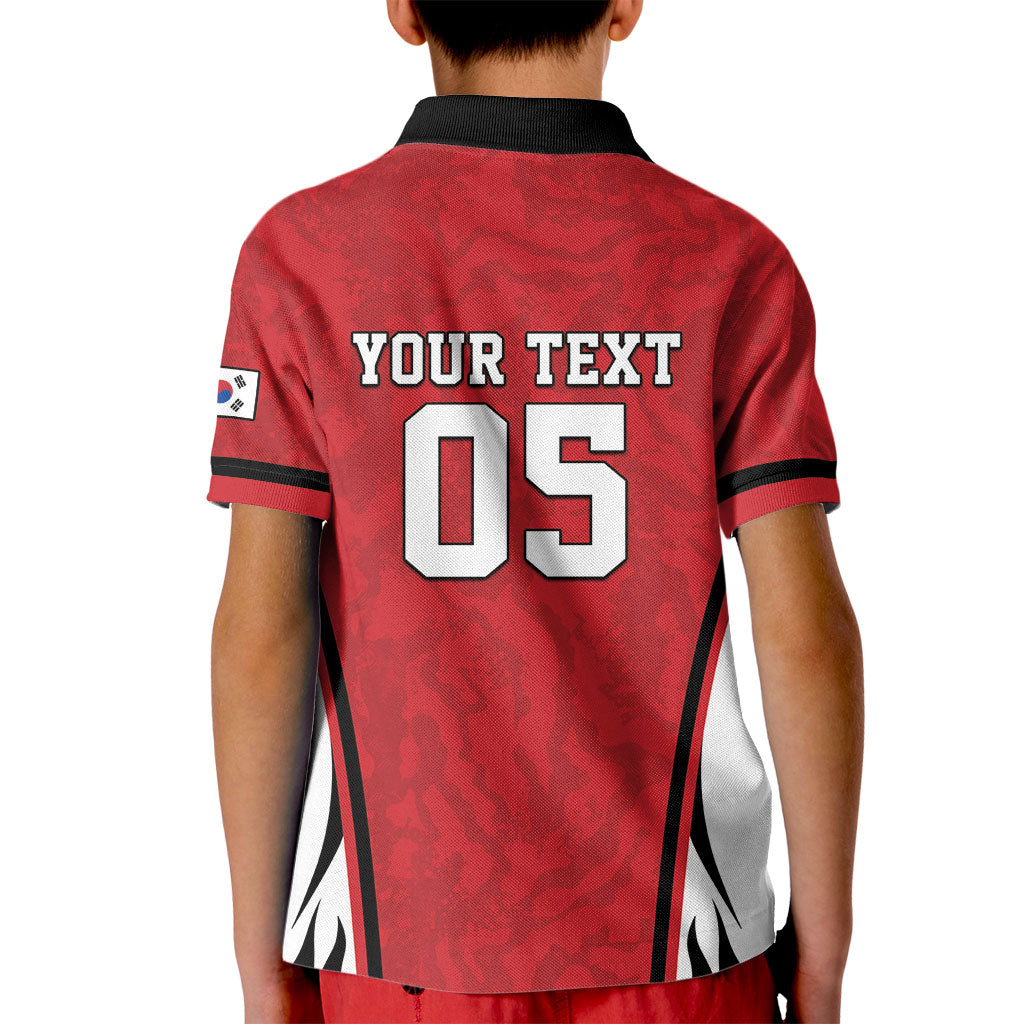 Custom South Korea Football 2026 Kid Polo Shirt Taegeuk Warriors Spirit Sporty Style