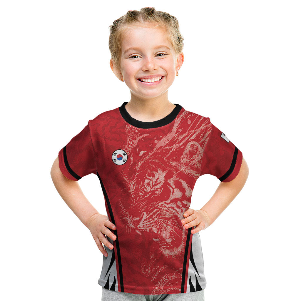 Custom South Korea Football 2026 Kid T Shirt Taegeuk Warriors Spirit Sporty Style