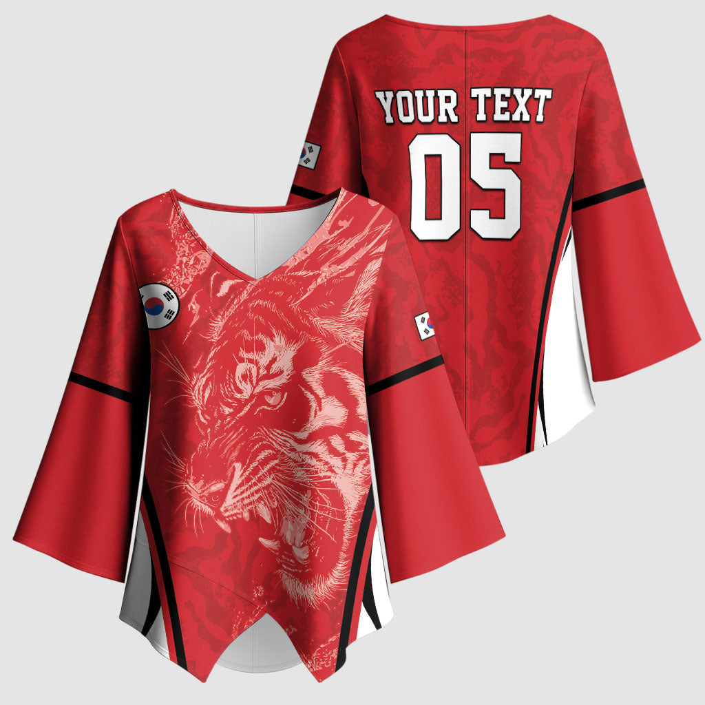 Custom South Korea Football 2026 Kimono Sleeve Blouse Taegeuk Warriors Spirit Sporty Style
