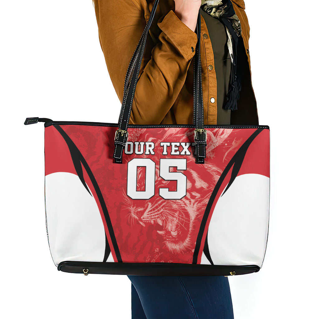 Custom South Korea Football 2026 Leather Tote Bag Taegeuk Warriors Spirit Sporty Style
