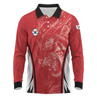 Custom South Korea Football 2026 Long Sleeve Polo Shirt Taegeuk Warriors Spirit Sporty Style